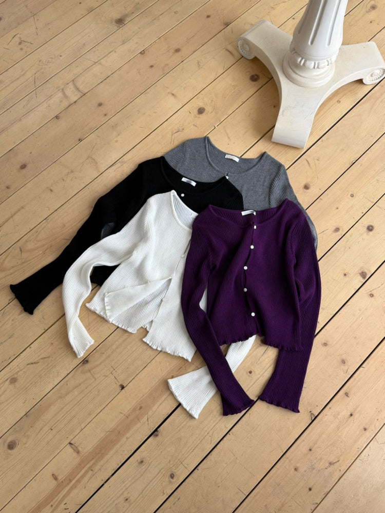 花邊排鈕顯瘦針織外套