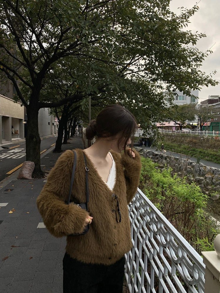 美色親膚毛絨質感外套