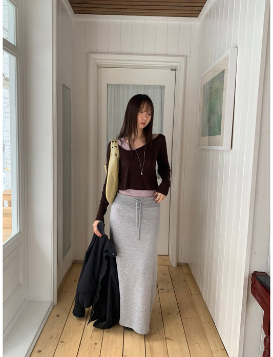 寬腰頭細節抽繩及踝裙