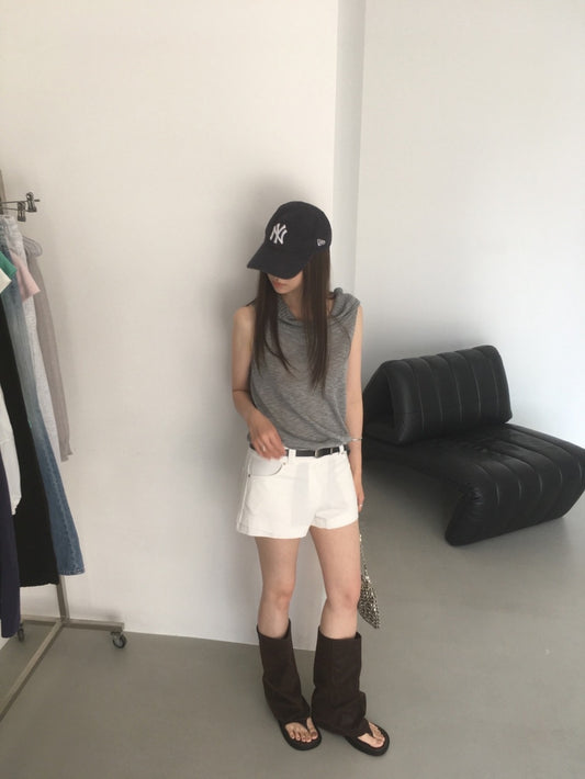 雙層設計感低腰短褲