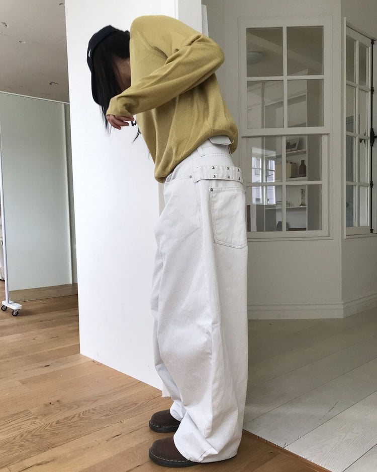 微透美色V領針織衫