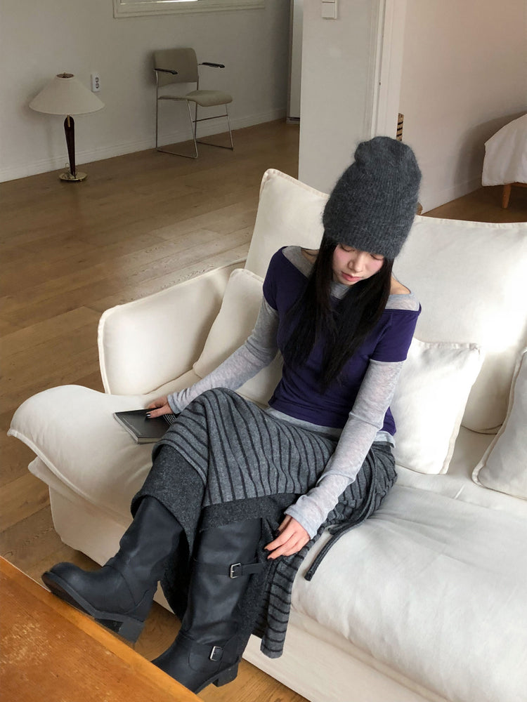 撞色層次感兩件式上衣