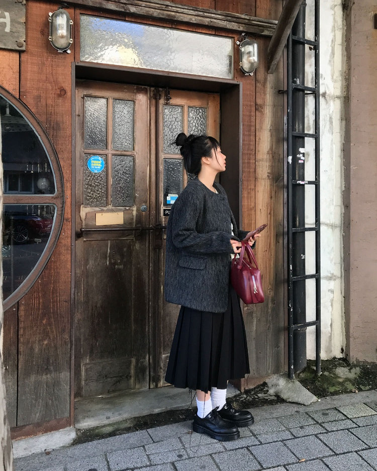 不修邊雙層細節百褶裙