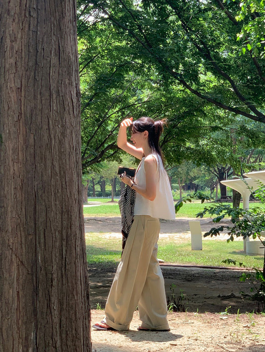 泡泡格紋紋理寬鬆排鈕背心
