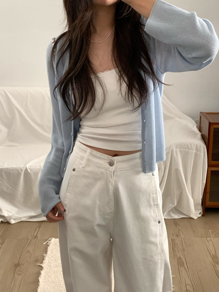 微透膚坑紋針織外套