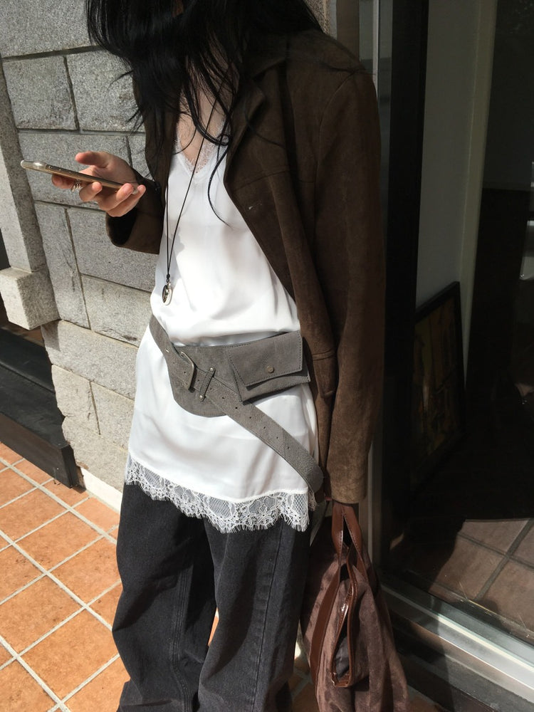 高質蕾絲邊光澤感連身裙