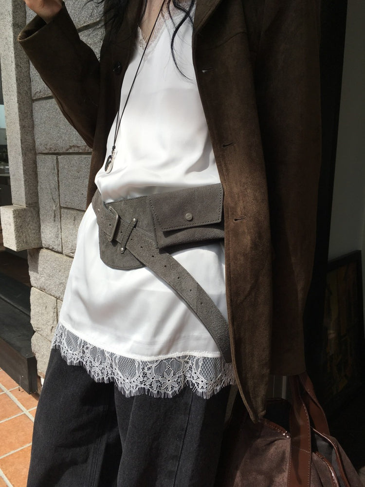 高質蕾絲邊光澤感連身裙