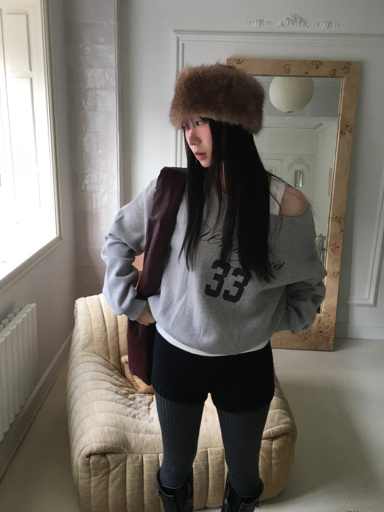 毛絨質感頭帶/圍巾