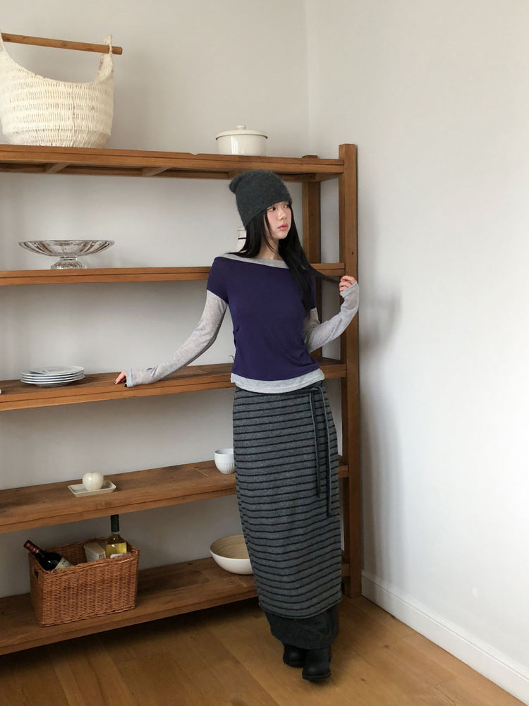 撞色層次感兩件式上衣