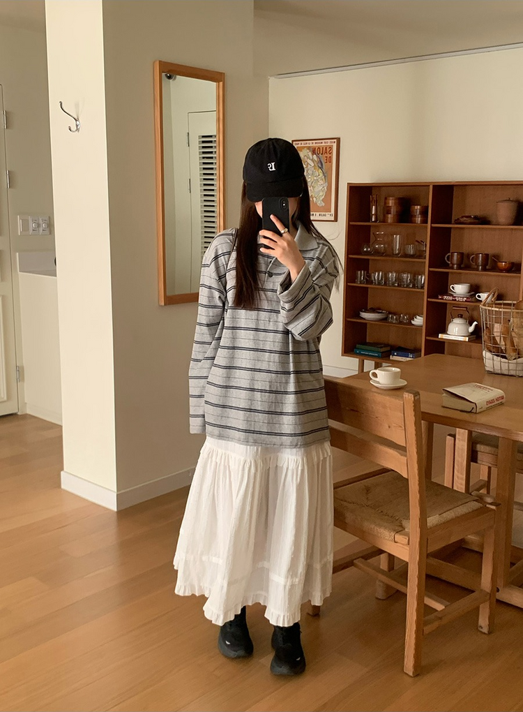 蕾絲顆粒紋理細節傘裙