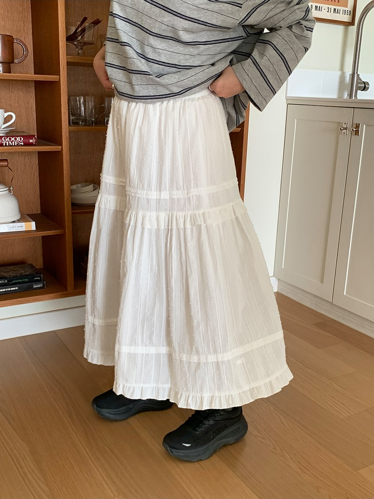 蕾絲顆粒紋理細節傘裙