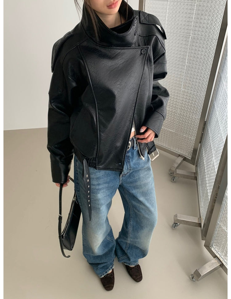 復古美刷色破爛細節牛仔褲