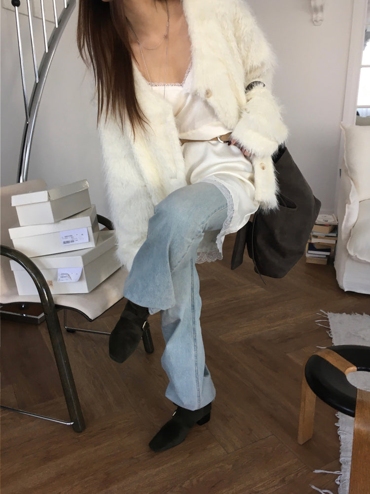 霧光蕾絲邊連身裙