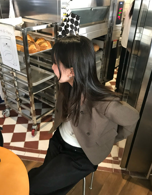 無領雙排扣鈕西外