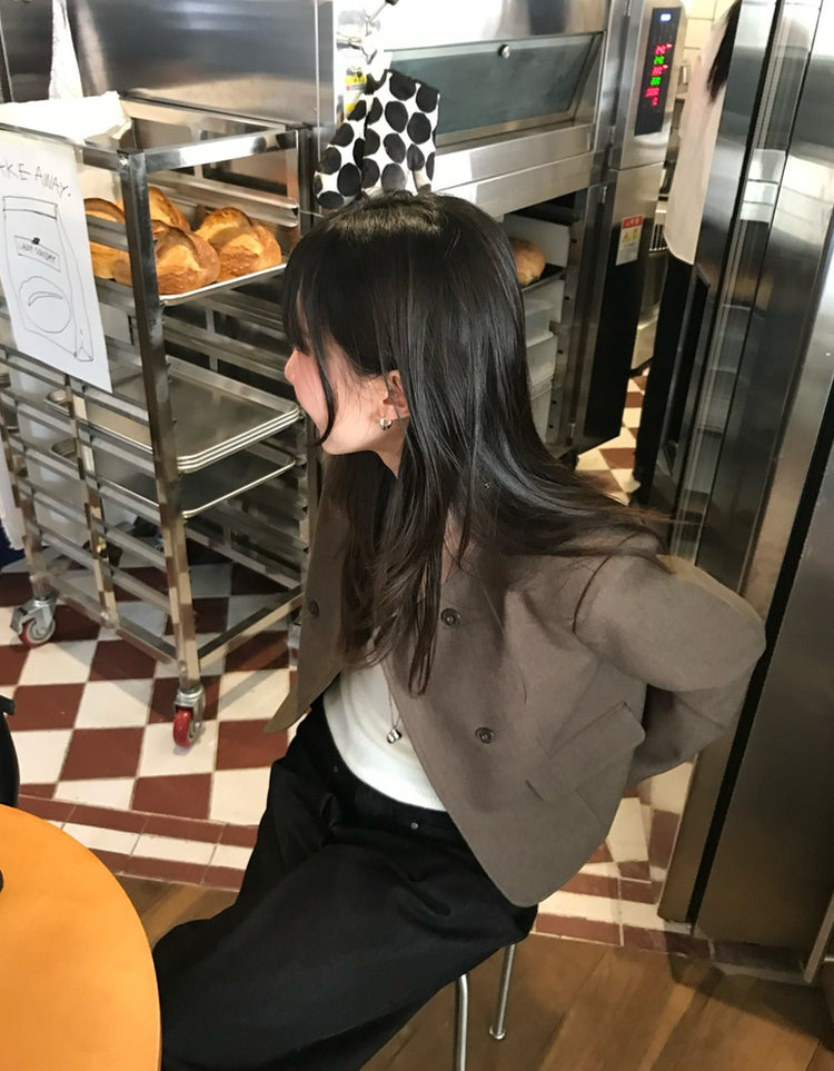 無領雙排扣鈕西外