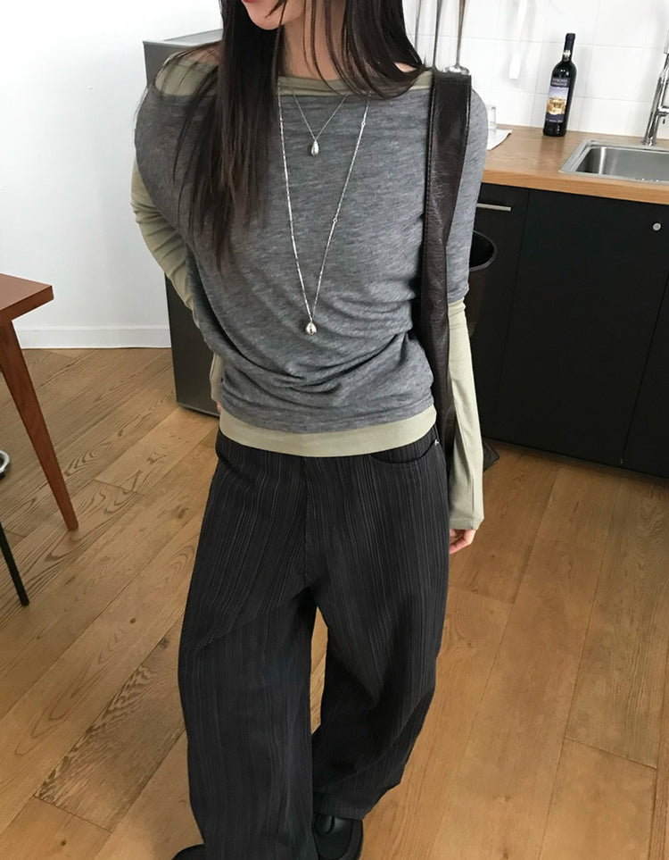 美肩堆堆細節修身上衣