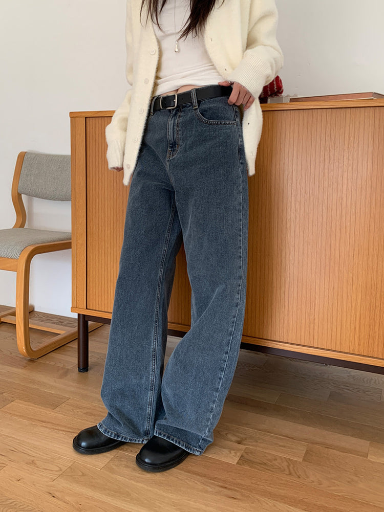 經典美色直腿牛仔褲