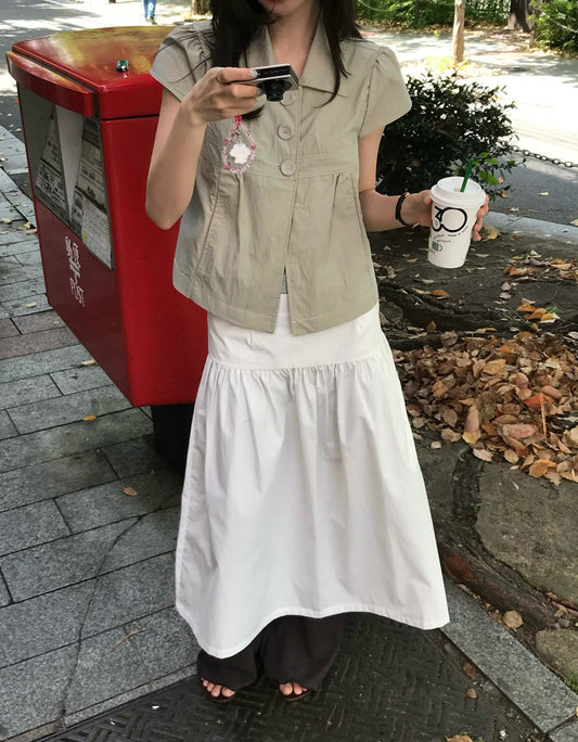 翻領大扣鈕細節外套