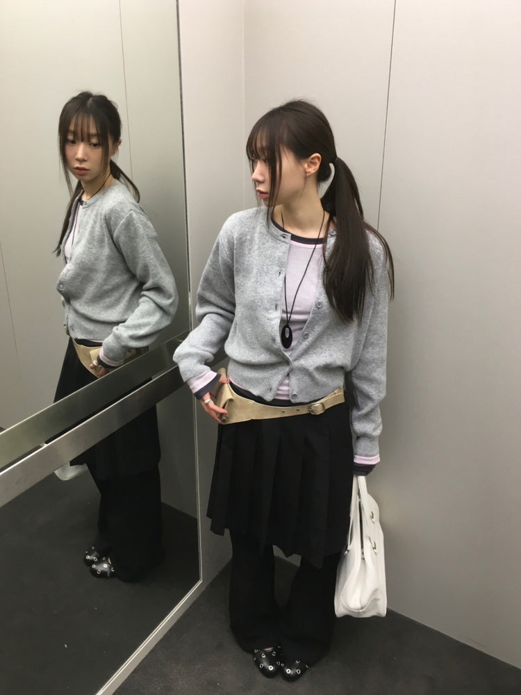 雙層層次感百褶裙褲