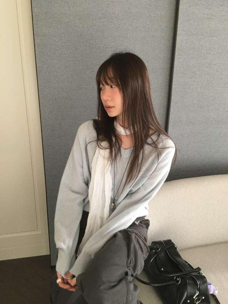 微透拉克蘭袖針織上衣