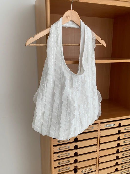 蕾絲層次hobo bag