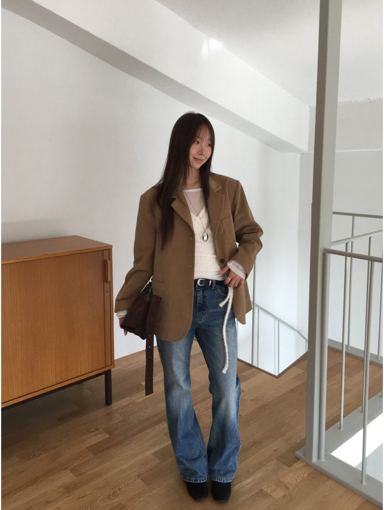 毛絨親膚綁帶細節上衣