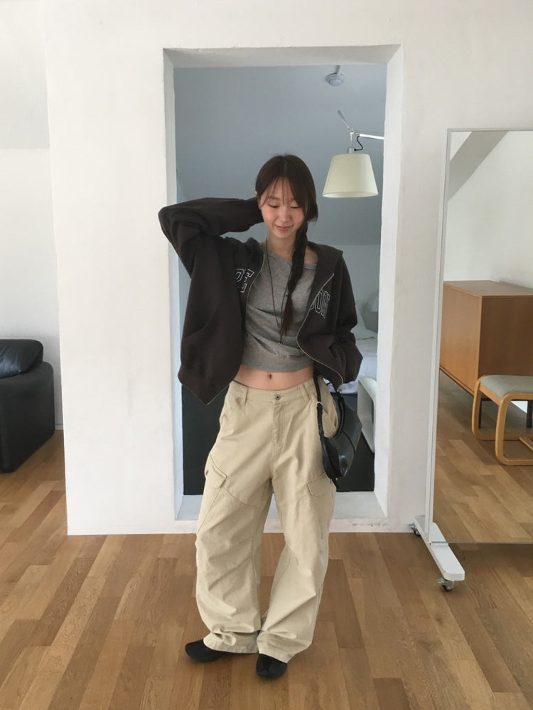 美色做舊字母連帽外套