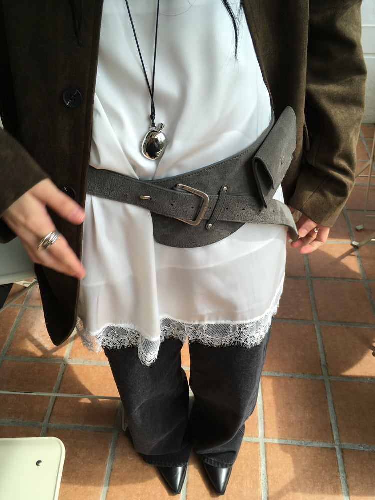 (現)基礎黑灰闊牛仔褲