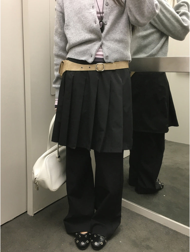 雙層層次感百褶裙褲