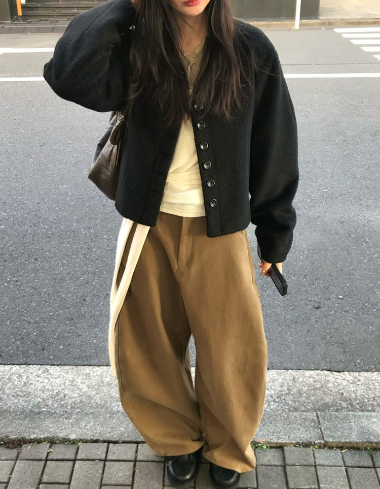 微透美色亨利領修身上衣