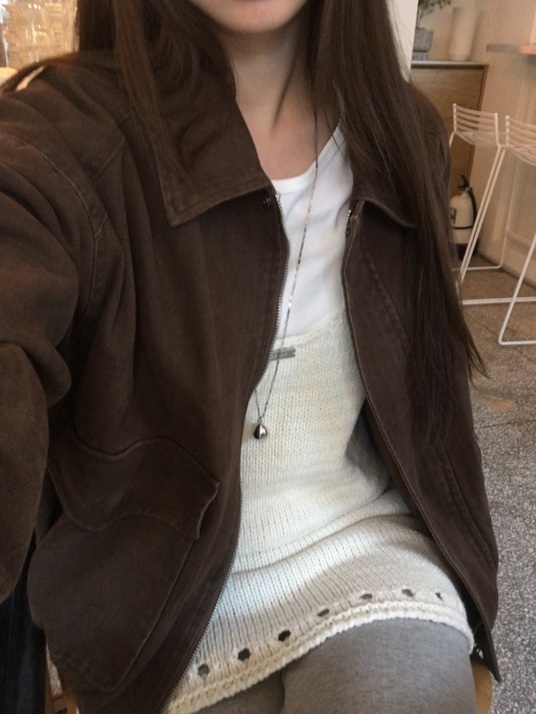 復古水洗感做舊外套