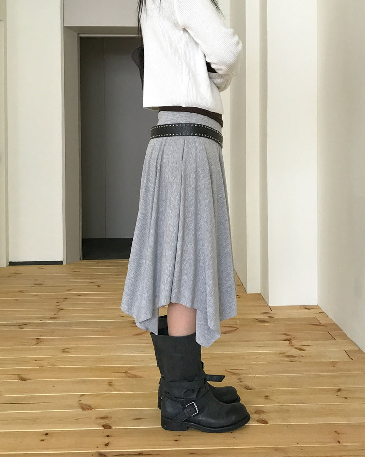 不規則下擺細節棉裙