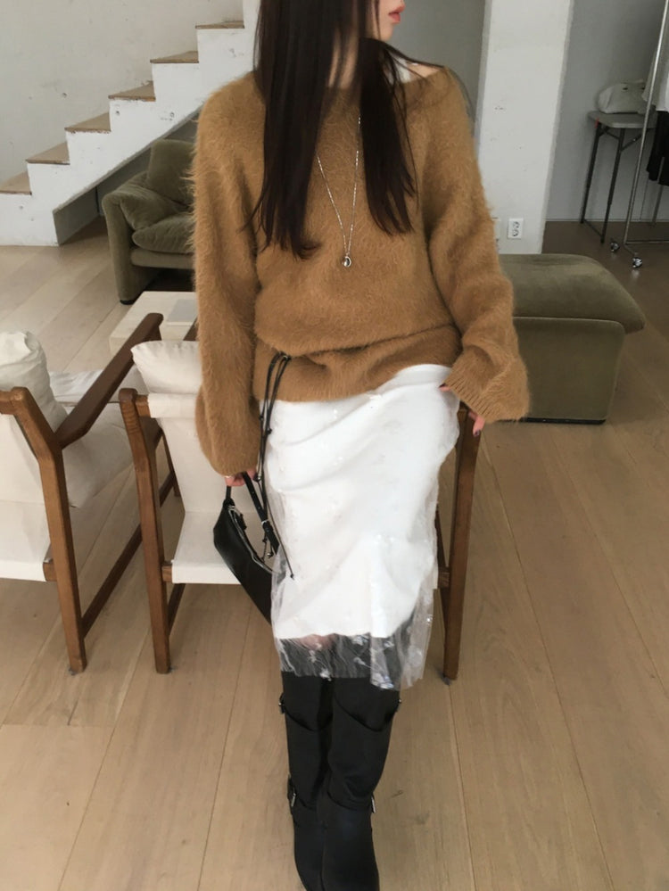 美肩毛流質感寬鬆毛衣