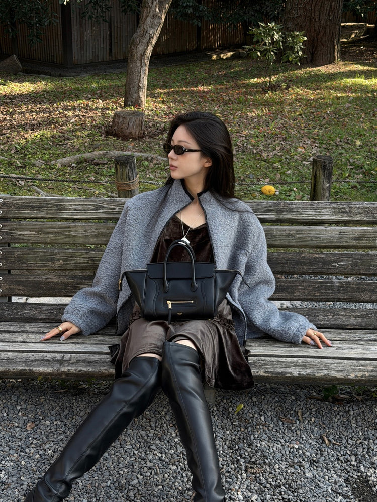 高質絲絨百褶細節連身裙