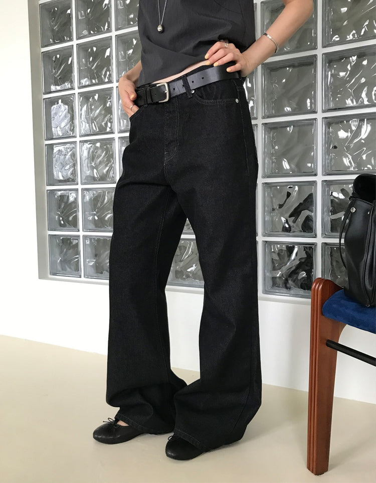 經典原色微喇叭牛仔褲