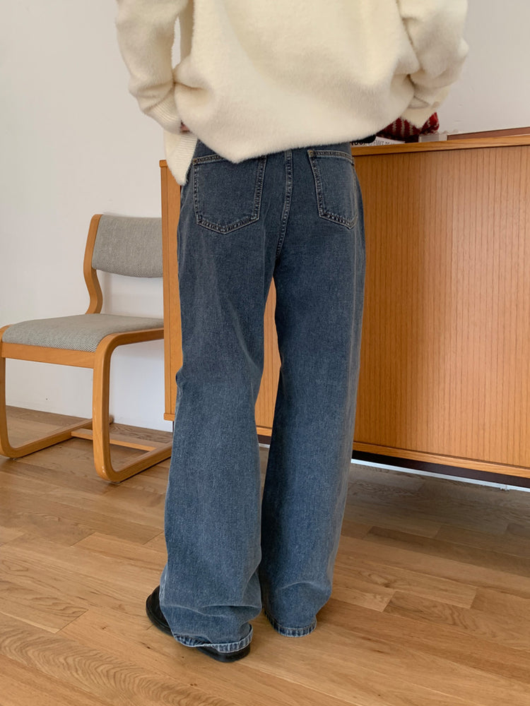 經典美色直腿牛仔褲