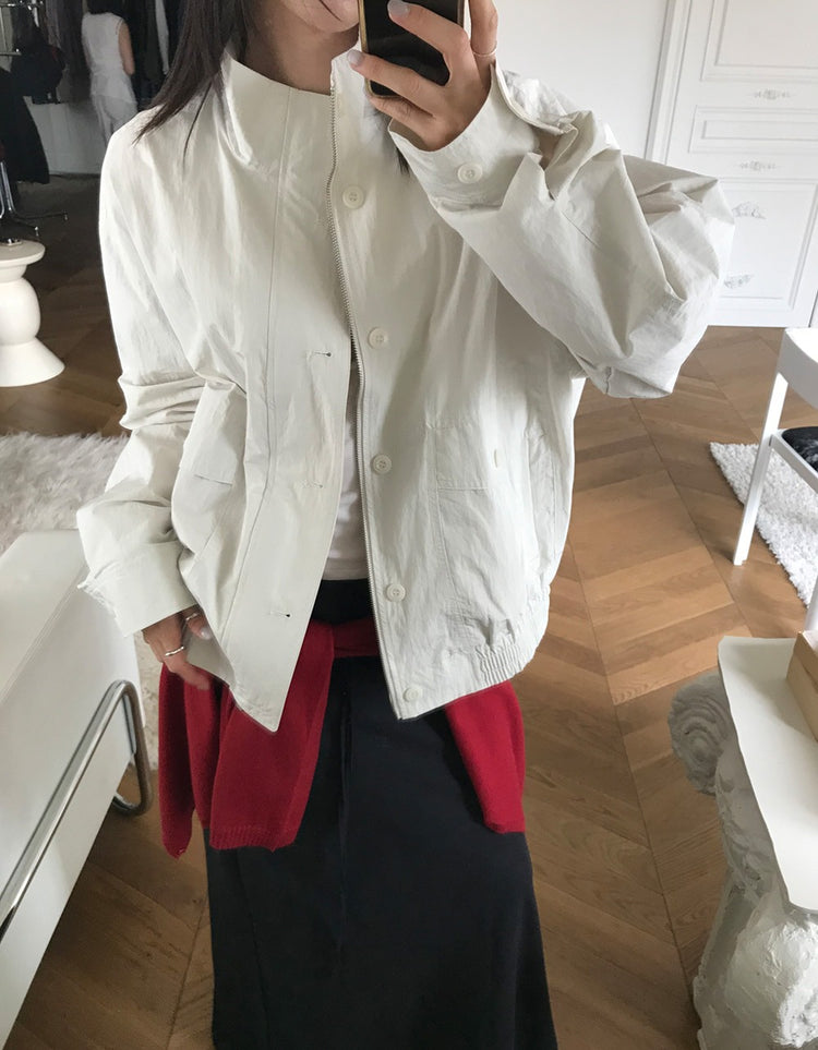 高質立領排鈕細節外套