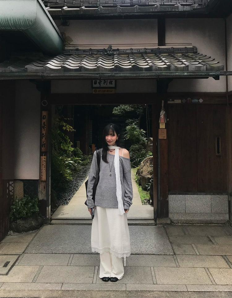 蕾絲邊紋理細節連身裙
