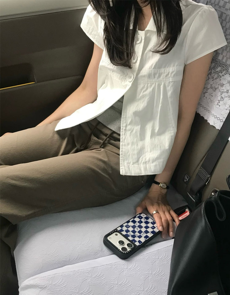 翻領大扣鈕細節外套