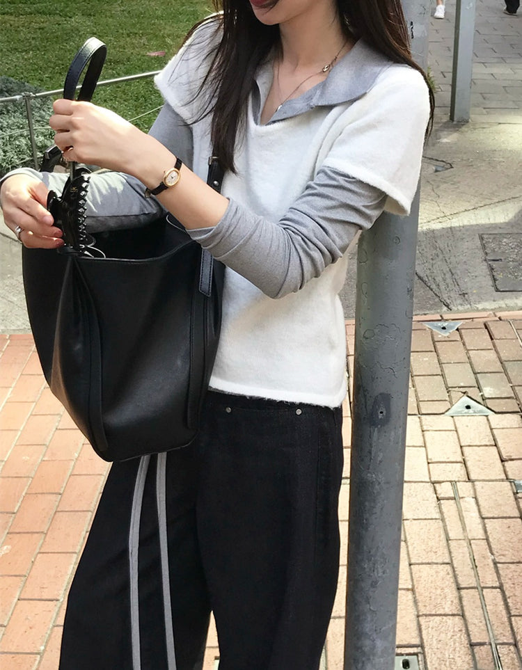 基礎V領針織上衣