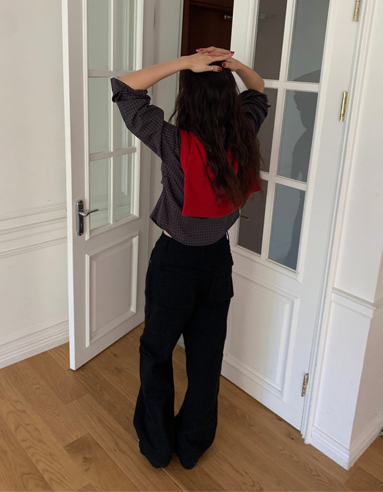 復古美色廓形工裝褲