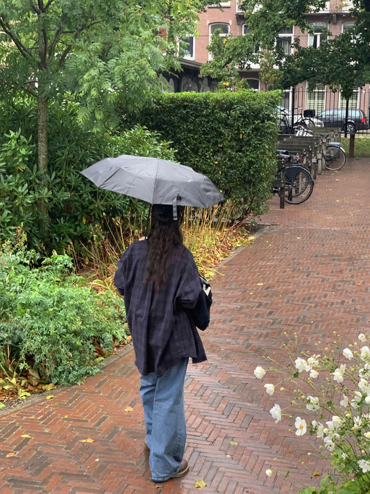 格紋同色系寬鬆襯衫