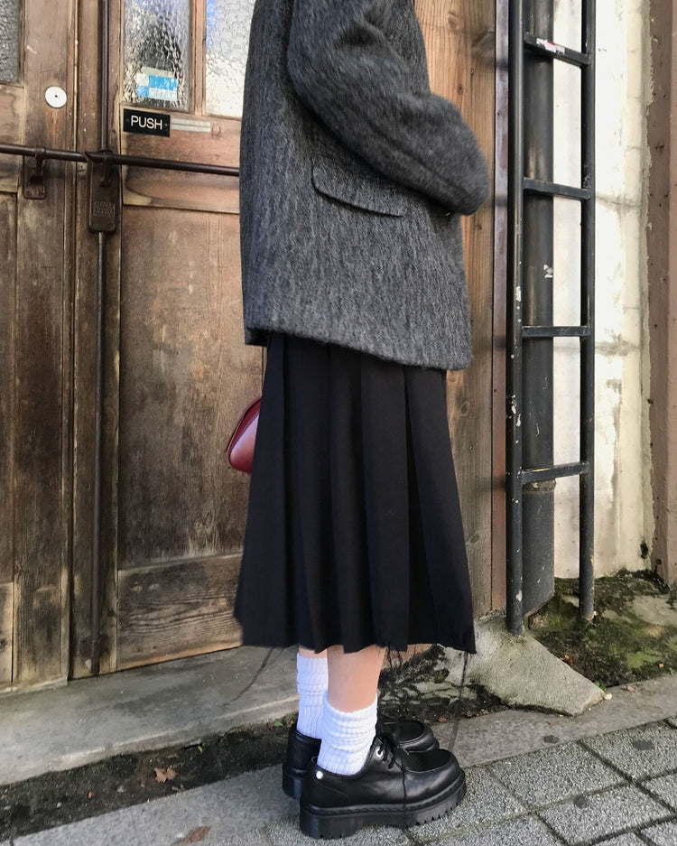 不修邊雙層細節百褶裙