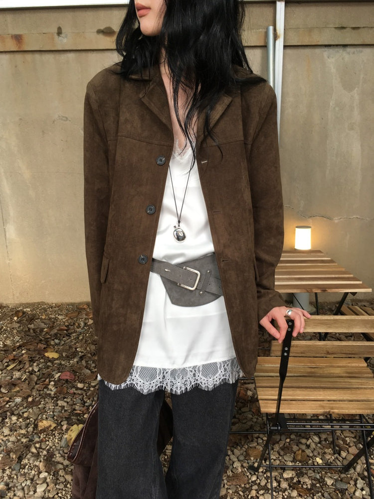 高質蕾絲邊光澤感連身裙