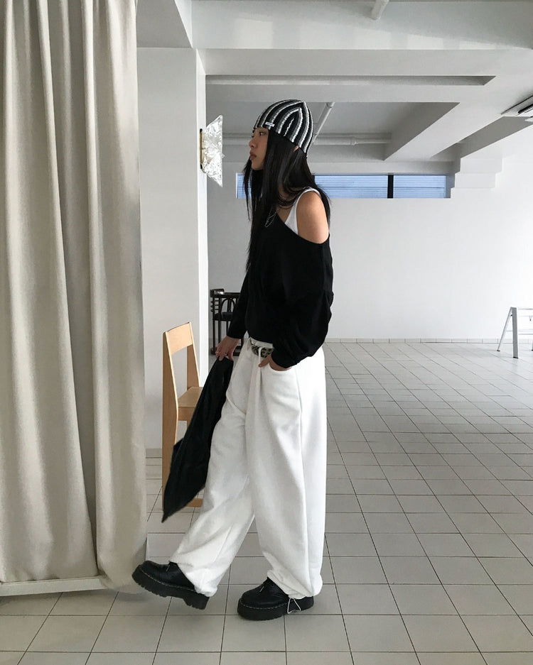 船領美肩細節針織上衣