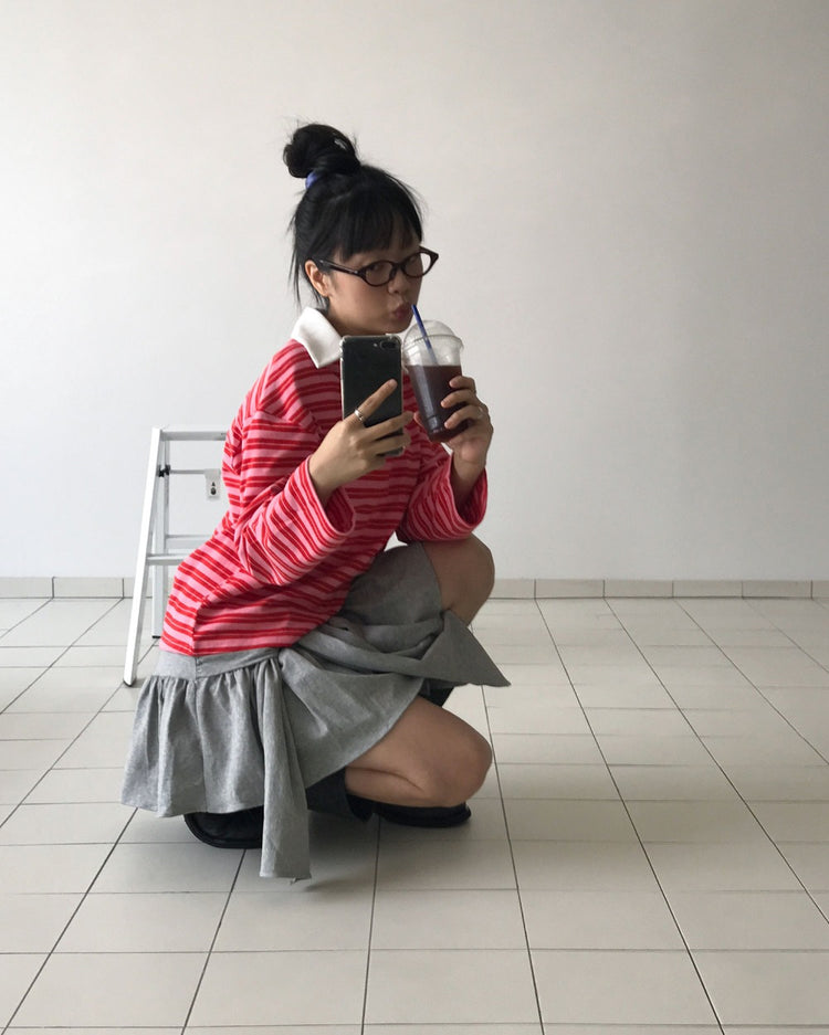 造型感綁腰細節棉裙