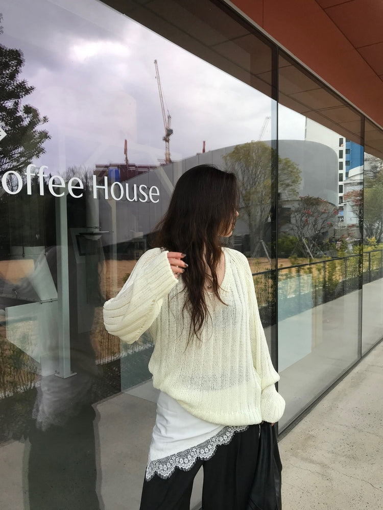 蕾絲邊綁帶三角巾