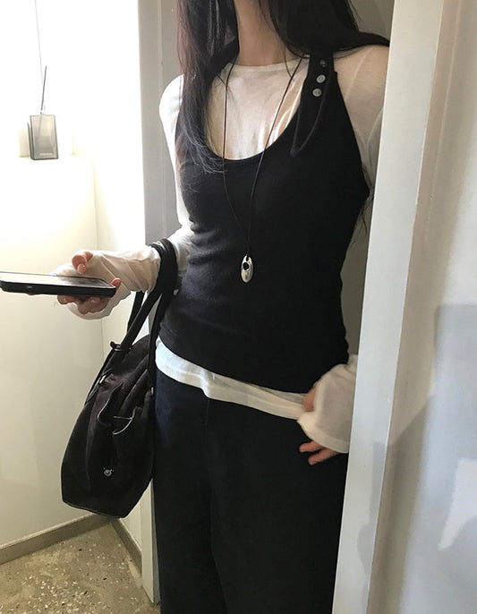 深V束口細節針織衫