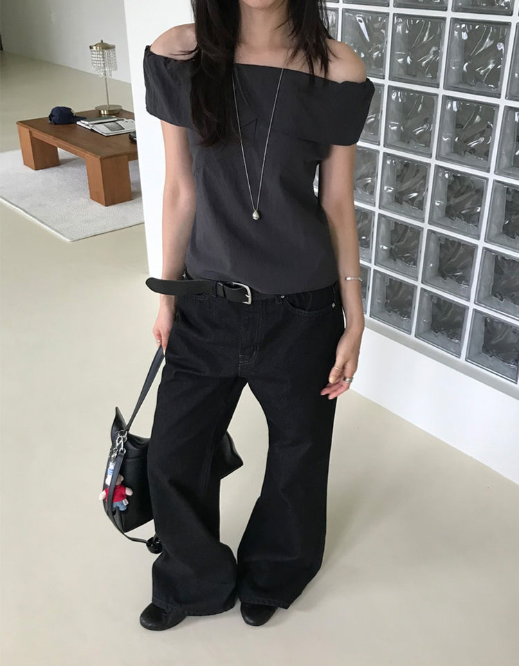 經典原色微喇叭牛仔褲