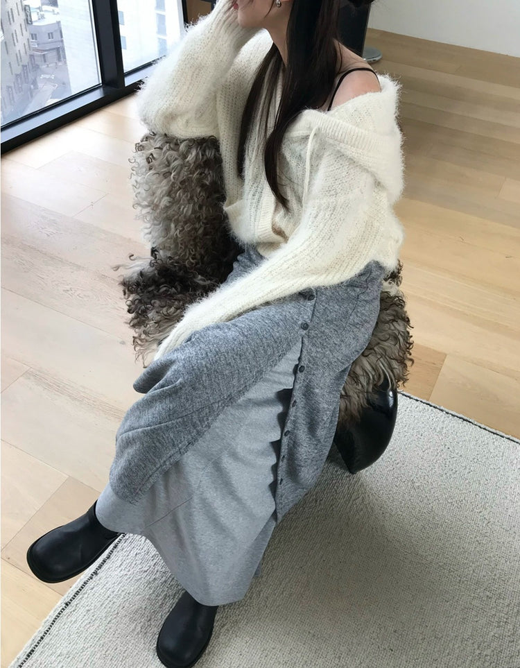 不規則設計感假兩件及踝裙